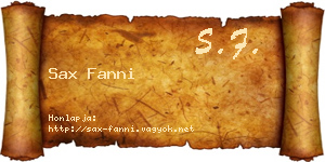 Sax Fanni névjegykártya